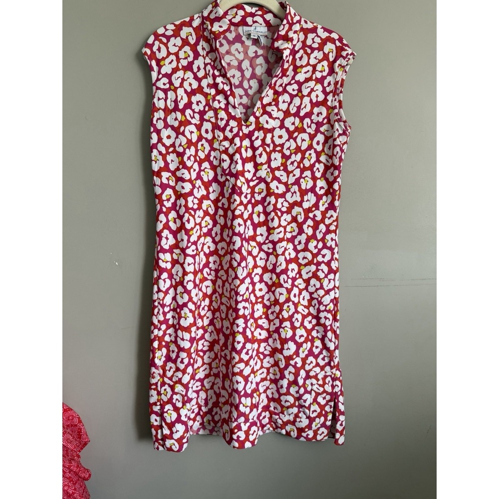 Jude Connally Kristen Hot Pink Leopard Sleeveless Dress Jude Cloth Small